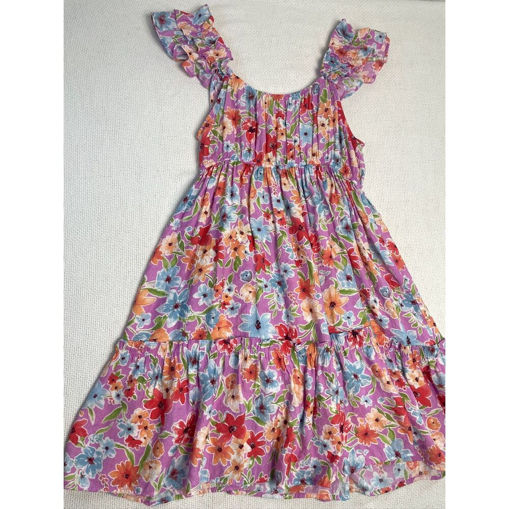 Blu Pepper Floral Ruffle Sleeve Tiered Midi Dress Women's Medium Cottagecore